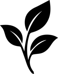 Minimalist Leaf Icon – Eco Nature and Botanical Symbol