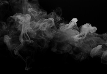 Fototapeta premium Ethereal wisps of grey smoke dancing against the void a mysterious allure of dark beauty