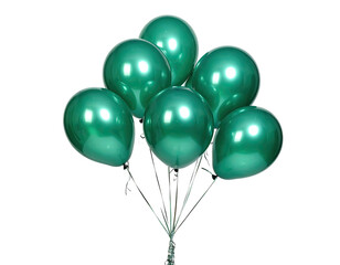 Cluster of shiny emerald green balloons