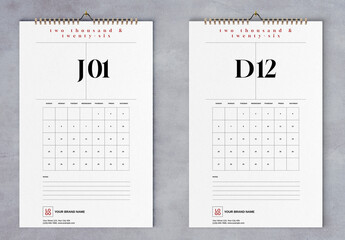 Minimal Typography Tabloid Wall Calendar 2026 Layout