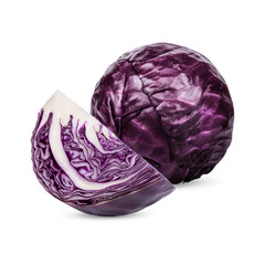 Fototapeta premium Fresh purple cabbage isolated on white background