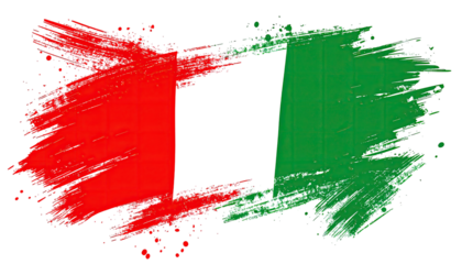 Two-color flag design with painted brushstrokes