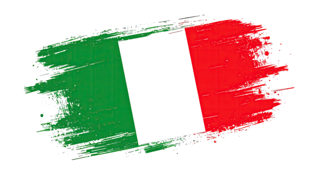 Italian flag, painted effect