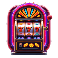 Classic slot machine with vibrant colors and spinning reels.