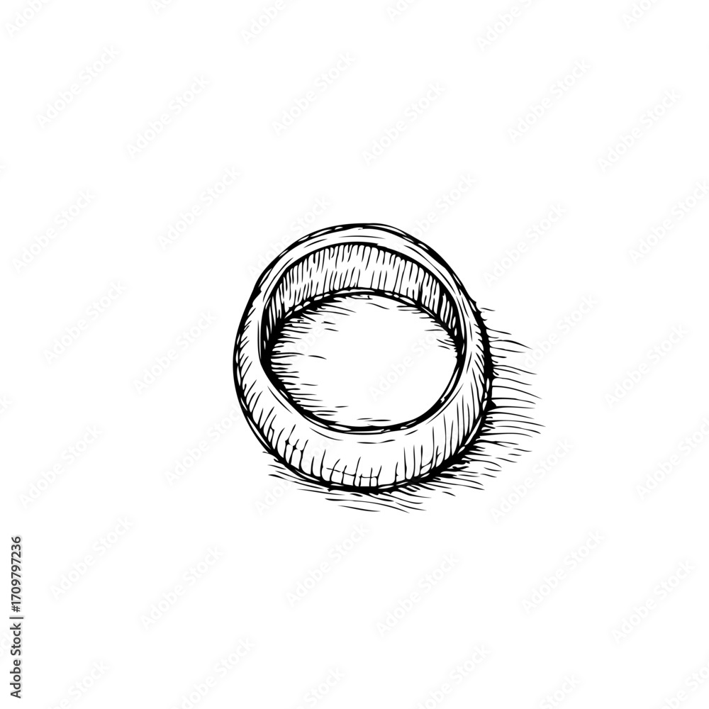 Poster hand drawn abstract ring with uneven edges creating depth and simplistic charm for artistic projects