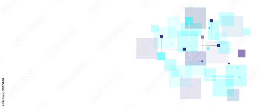 Poster vectors abstract dark blue background square shapes in transparent design. ombre blue mosaic pattern