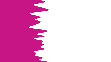 Abstract fuchsia and white background with a wavy, organic dividing line, perfect for modern graphic design, borders, or text overlay.