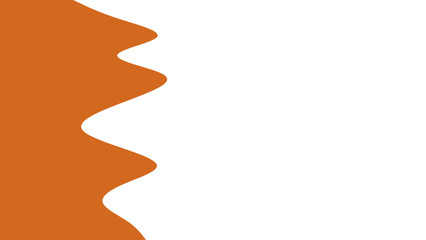 Dynamic orange wavy abstract shape on a clean white background, providing modern contrast and ample copyspace. Ideal for graphic design, web, or presentation elements.