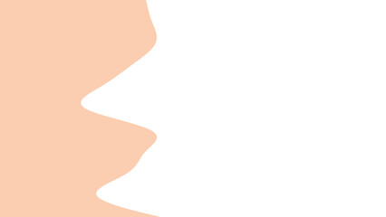 Abstract organic peach shape with white copy space on a clean background, ideal for design elements, backdrops, or creative projects.