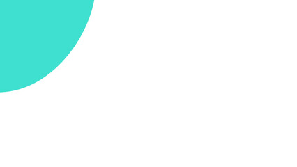 Clean abstract graphic with a vibrant teal quarter circle on a crisp white background. Ideal for design elements, presentations, and modern branding.