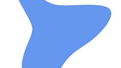Abstract blue wavy shape on a clean white background, creating a modern, flowing design. Ideal for backgrounds, presentations, or graphic elements.