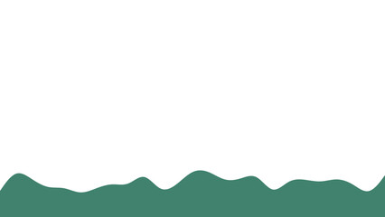 Minimalist green wavy shape resembling rolling hills on a white background. Ideal for nature, graphic design, or tranquil concept visuals.
