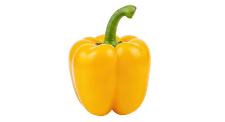 Isolated yellow bell pepper, a sweet ingredient for salads and cooking, no background