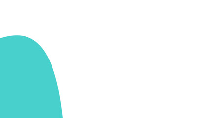 Clean, minimalist abstract background with a vibrant turquoise curved shape on white, offering ample copy space for modern design, branding, or web content.