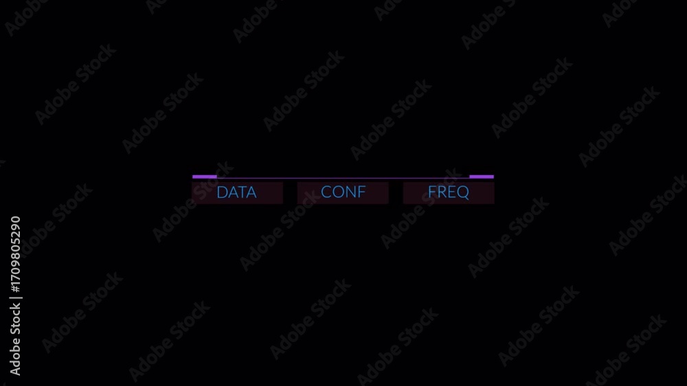 Poster abstract data block animation with glitch effect and dark background.