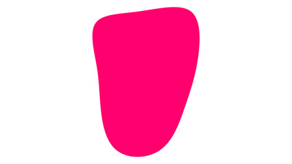 Abstract hot pink organic blob shape isolated on a clean white background. Modern, fluid graphic element for contemporary design, art, branding, or minimalist illustrations. Versatile copy space.
