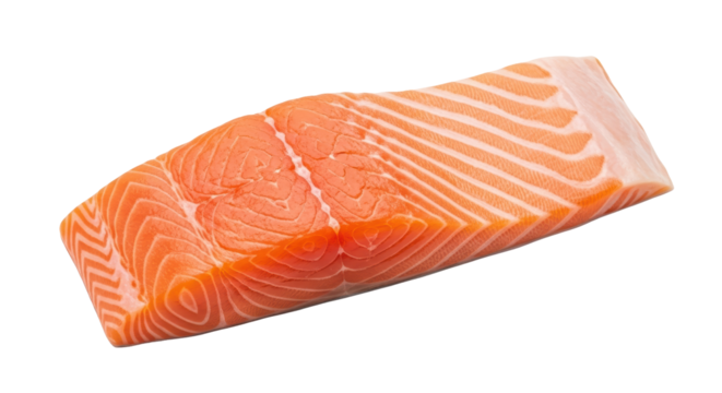 Isolated raw salmon fillet for cooking, healthy seafood delicacy for gourmet meals