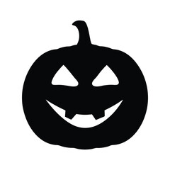 Black halloween pumpkin vector illustration for spooky season october holiday celebration design