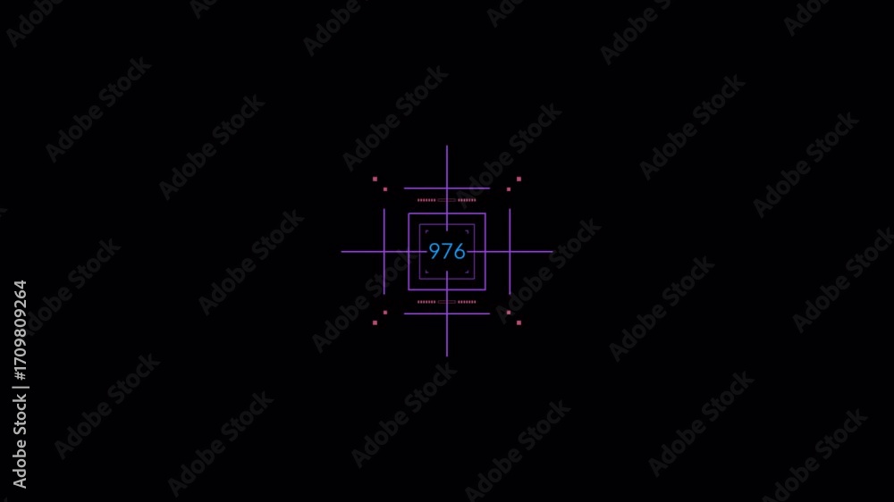 Poster abstract geometric pattern animation with dark background and neon lines.
