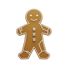 Simple gingerbread man cookie with frosting smile
