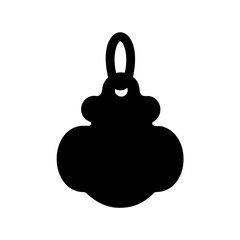 Black silhouette of a Christmas ornament with curved and smooth features