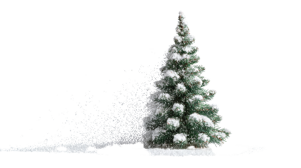 Mini Christmas tree with snow effectTransparent background, PNG file