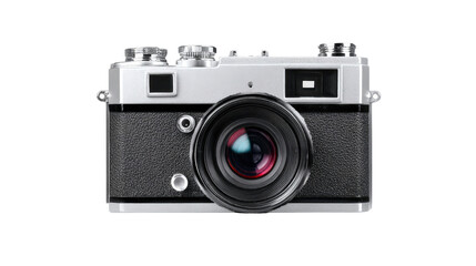 Fototapeta premium Mirrorless digital camera with retro style design,Transparent background, PNG file