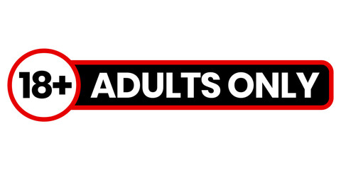 18 Adults Only Sign element red and black png file transparent background