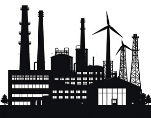 Obraz premium Industrial complex silhouette design
