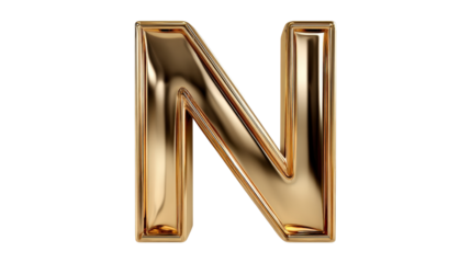Modern font letter NTransparent background, PNG file