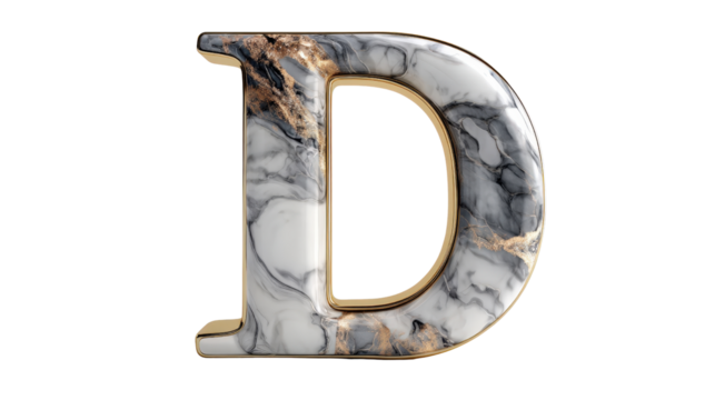 Modern font letter DTransparent background, PNG file