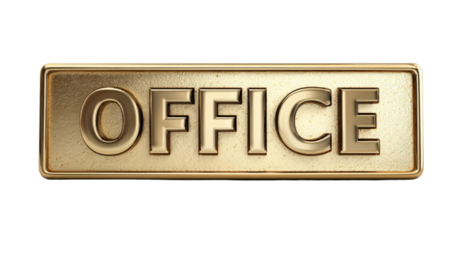 Nameplate with office title,Transparent background, PNG file