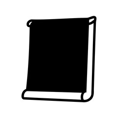 Stylized black and white book with rolled cover design vector illustration