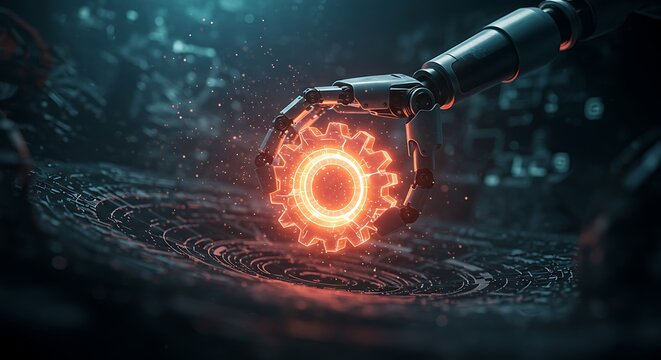 Vibrant blue digital energy bursts from a futuristic microchip, illustrating advanced data processing, artificial intelligence, and the core of modern computing power