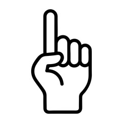 Obraz premium Pointing hand line icon in black and white