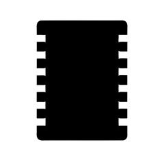 Black silhouette of a page notebook with side binding in minimalist style