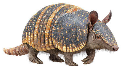 Fototapeta premium Prehistoric armadillo (Glyptodon) standingTransparent background, PNG file