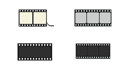 Film strips in varying sizes and shades of gray are displayed