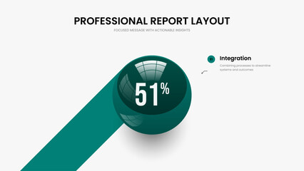 Colorful Proposal One Element Diagram Presentation Template. Product Plan 1 Option Infographic Slide Design. Elegant Review Frame Layout Vector Illustration.