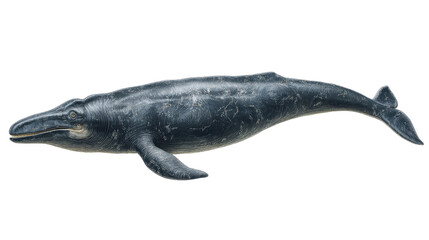 Prehistoric whale (Basilosaurus) side viewTransparent background, PNG file