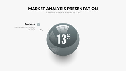 Simple Performance One Option Graph Presentation Template. Company Campaign Slide Layout Vector Illustration. Consulting Introduction 1 Step Chart Slideshow Design.