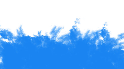Obraz premium Abstract blue watercolor or ink wash with soft, feathered edges on a clean white background.