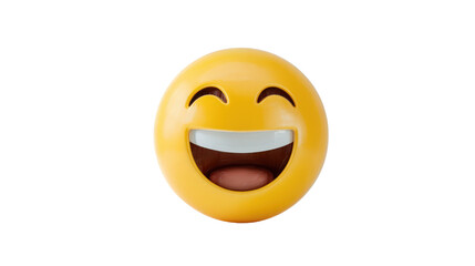 Fototapeta premium Laughing emoji faceTransparent background, PNG file
