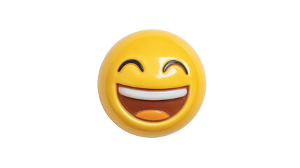 Fototapeta premium Laughing emoji faceTransparent background, PNG file
