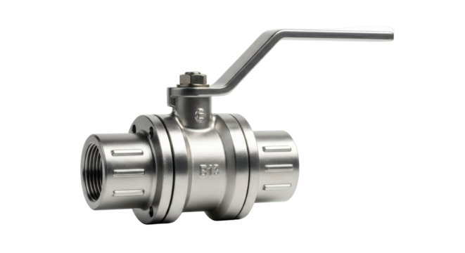 Isolated metal ball valve with handle for industrial pipeline systems and liquid control