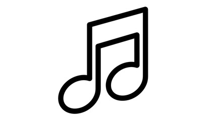 Isolated musical note icon simple black outline on a neutral background, harmony and melody