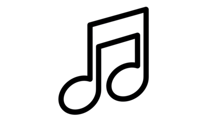 Isolated musical note icon simple black outline on a neutral background, harmony and melody