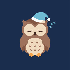 Fototapeta premium Cute Vector of Sleep Owl
