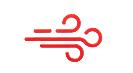 Isolated Wind Symbol. A bright icon illustrating flow, air or the weather in an image