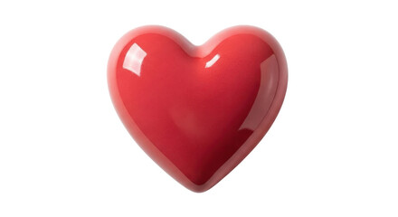 Isolated Red Heart, Valentines Day Love Symbol, Shiny Surface, Romantic, Affectionate